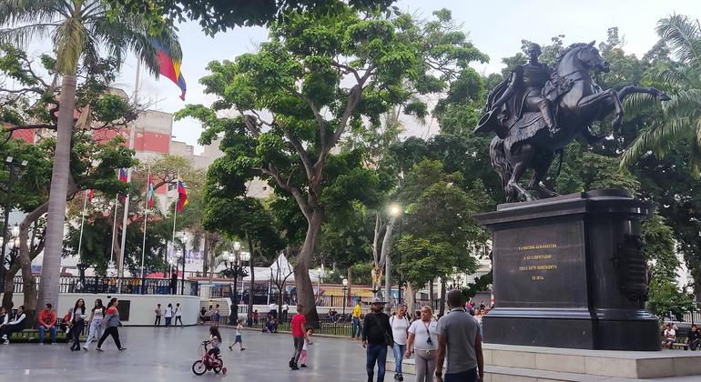 Plaza Bolívar en Caracas, Venezuela.